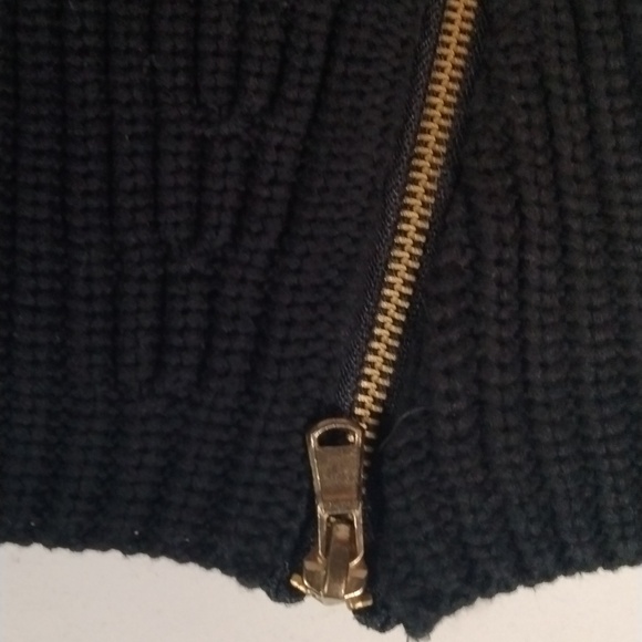 Guess Black Gold Zip Sweater Size S Outdoor Winter Fall Cozy Spring - Picture 6 of 8